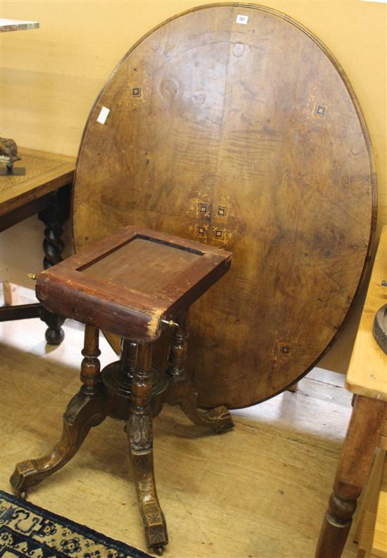 Victorian inlaid walnut loo table(-)